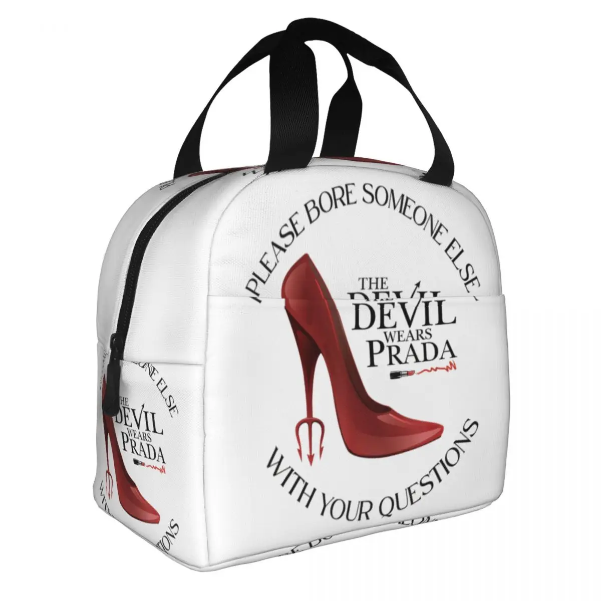 Red High Heels Film The Devil Wears Pradas Lunch Bag Women Cooler Warm Insulated Lunch Boxes for School
