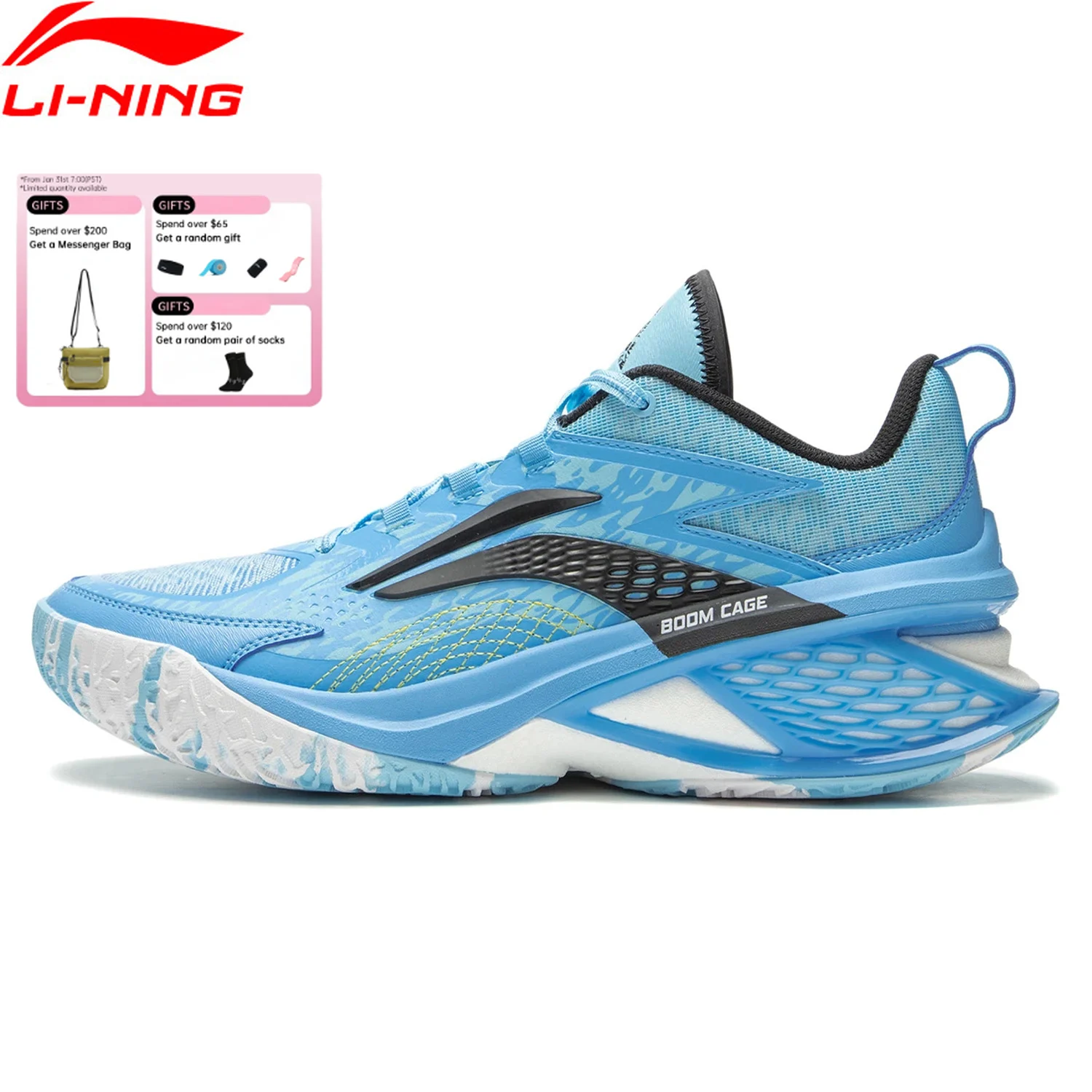 Li-Ning Men's POWER XI Professional Basketball Shoes BOOM Cushion LIGHT FOAM PLUS LiNing Competition Sneakers ABAU055