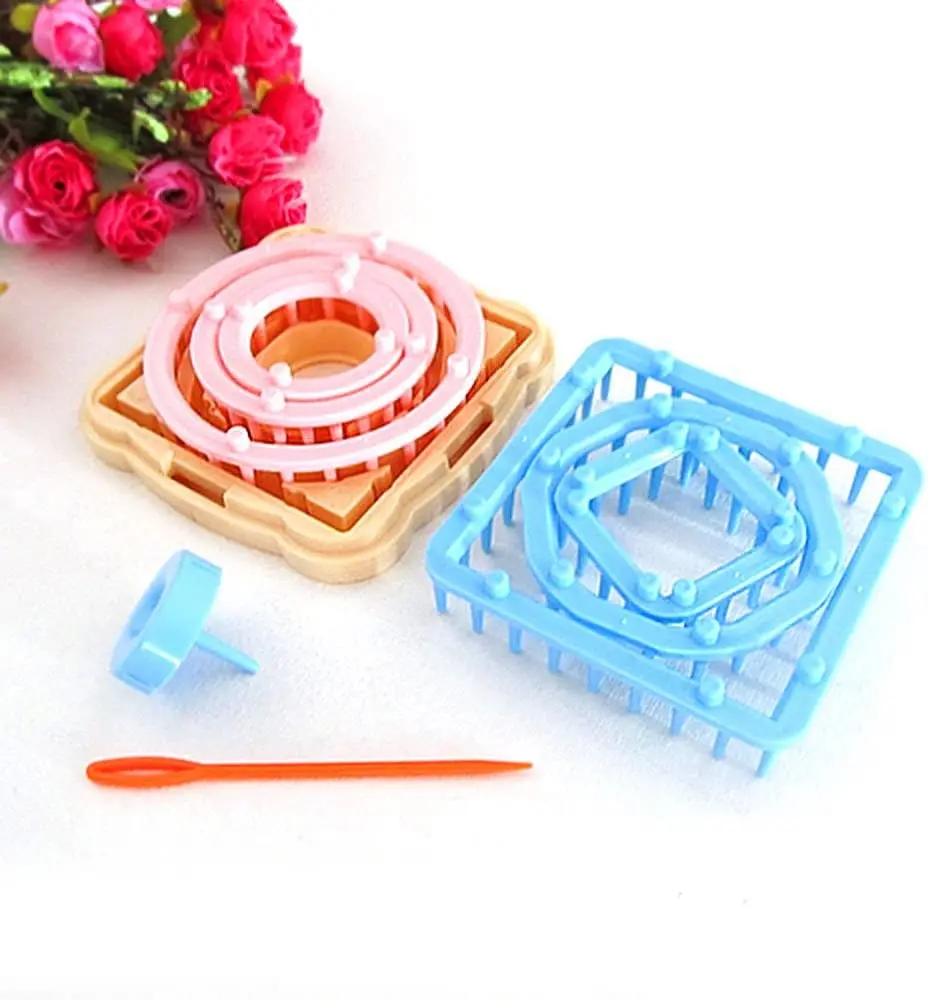 Flower Knitting Loom Kit, DIY Wool Yarn, Flower Maker, Weaver Tool Set with Needle