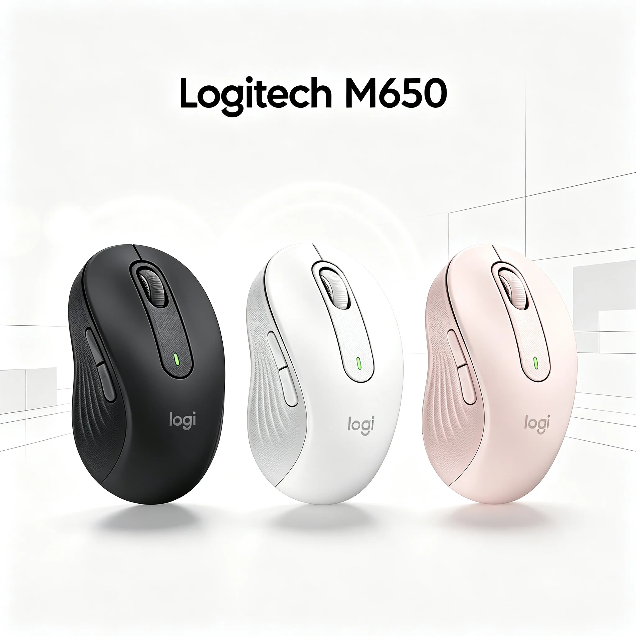 Logitech M650 Signature Silent Wireless Bluetooth Mouse Multi Pairing Up To 3 Devices Contoured For Small Medium Hands SmartWhee