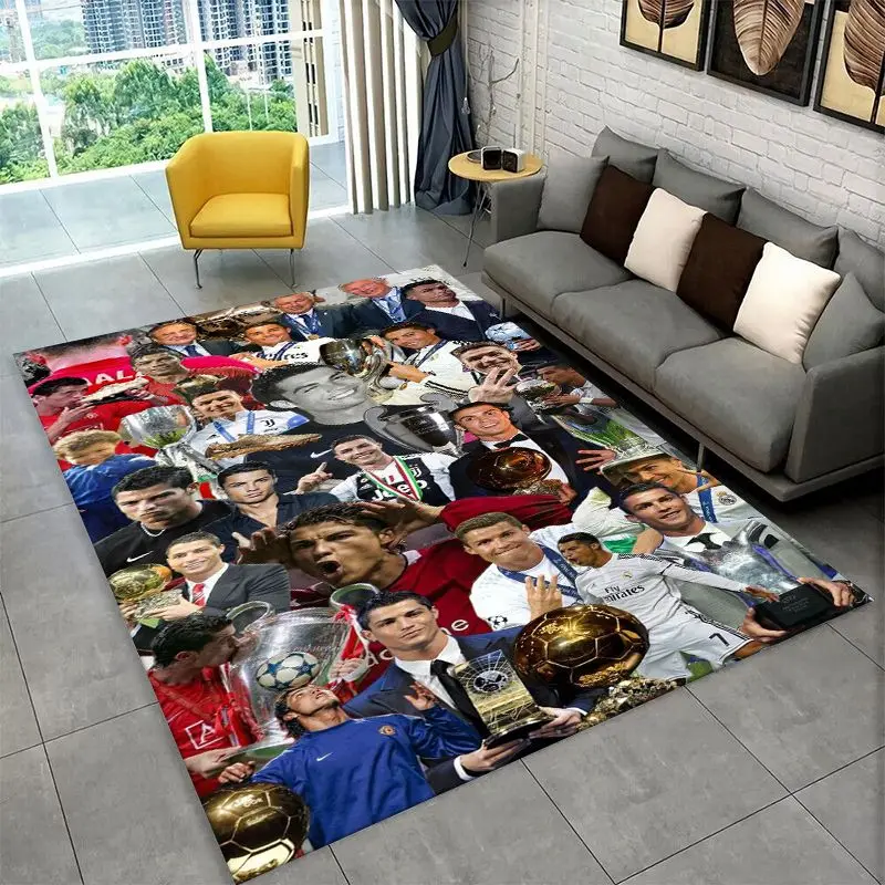 Football Star Goat R-Ronaldo CR7 Non-Slip Area Rug for Living Room,Bedroom,Playroom,Carpet Floor Mat Home Decor Rug  Room