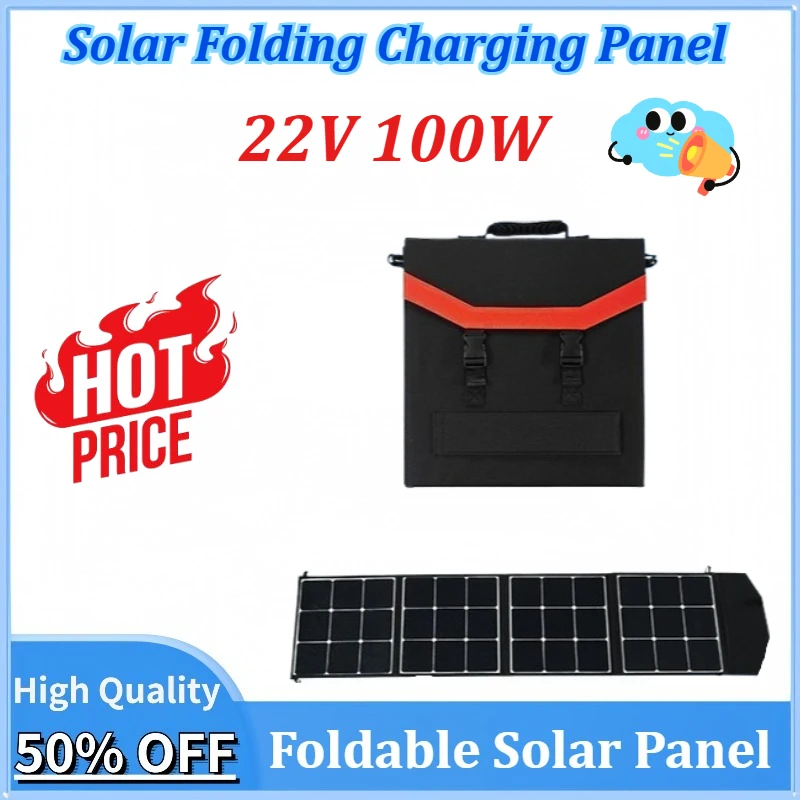 

Newly upgraded 22V 100W Power Portable Rechargeable Solar Panel Cell Generator for Home Lighting Camp Outdoor Camping Mobile RV
