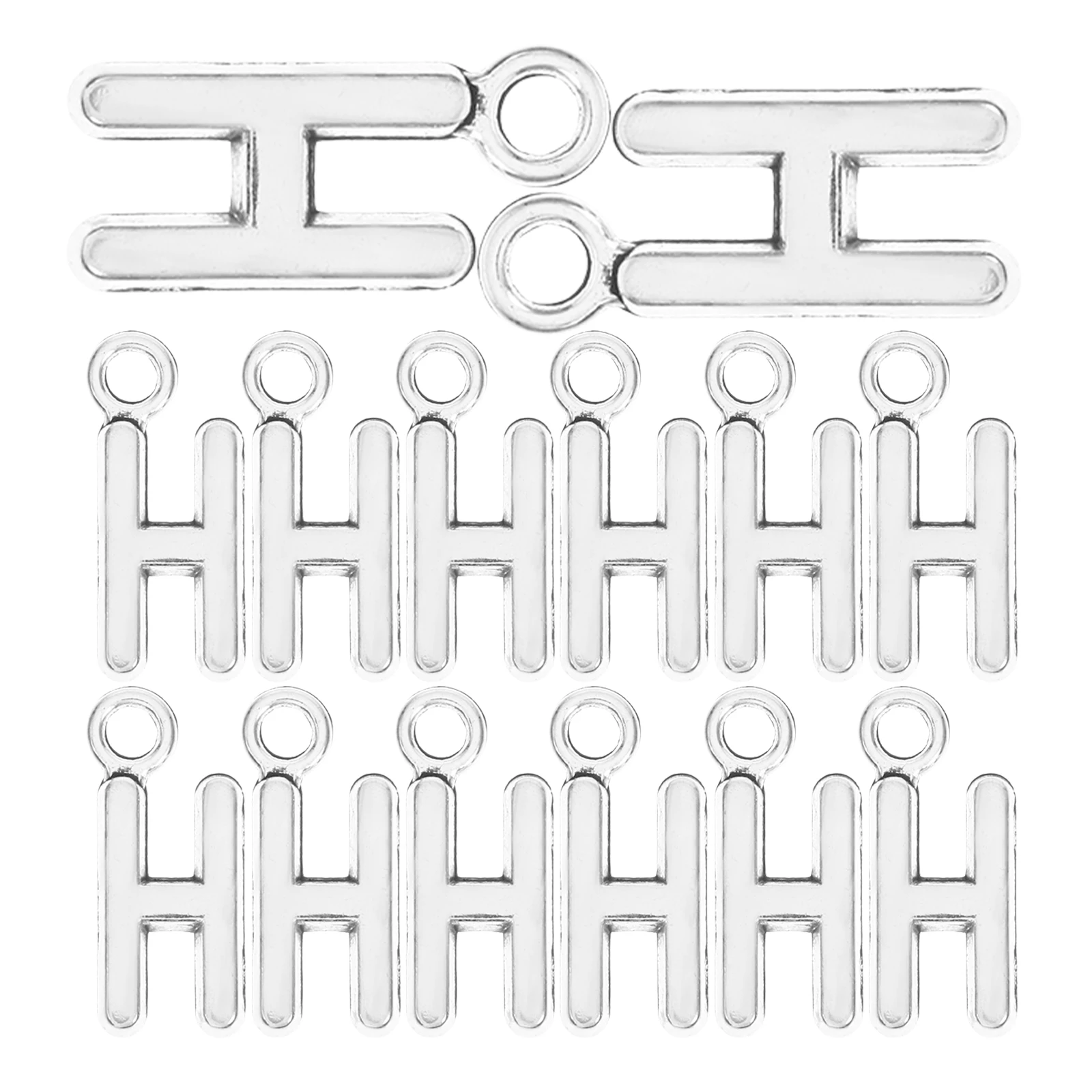

50pcs English Alphabet H Alloy Charms Diy Jewelry Making Accessories Necklace Bracelet Keychain Dangle Scrapbooking Anklet