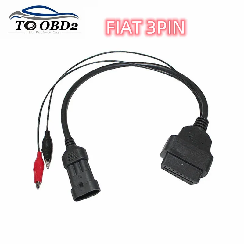 For Fiat / Alfa/ Lancia 3 Pin to 16 Pin OBDII OBD2 connector Adapter Auto- Car Cable For Fiat 3pin Female Diagnostic Cable