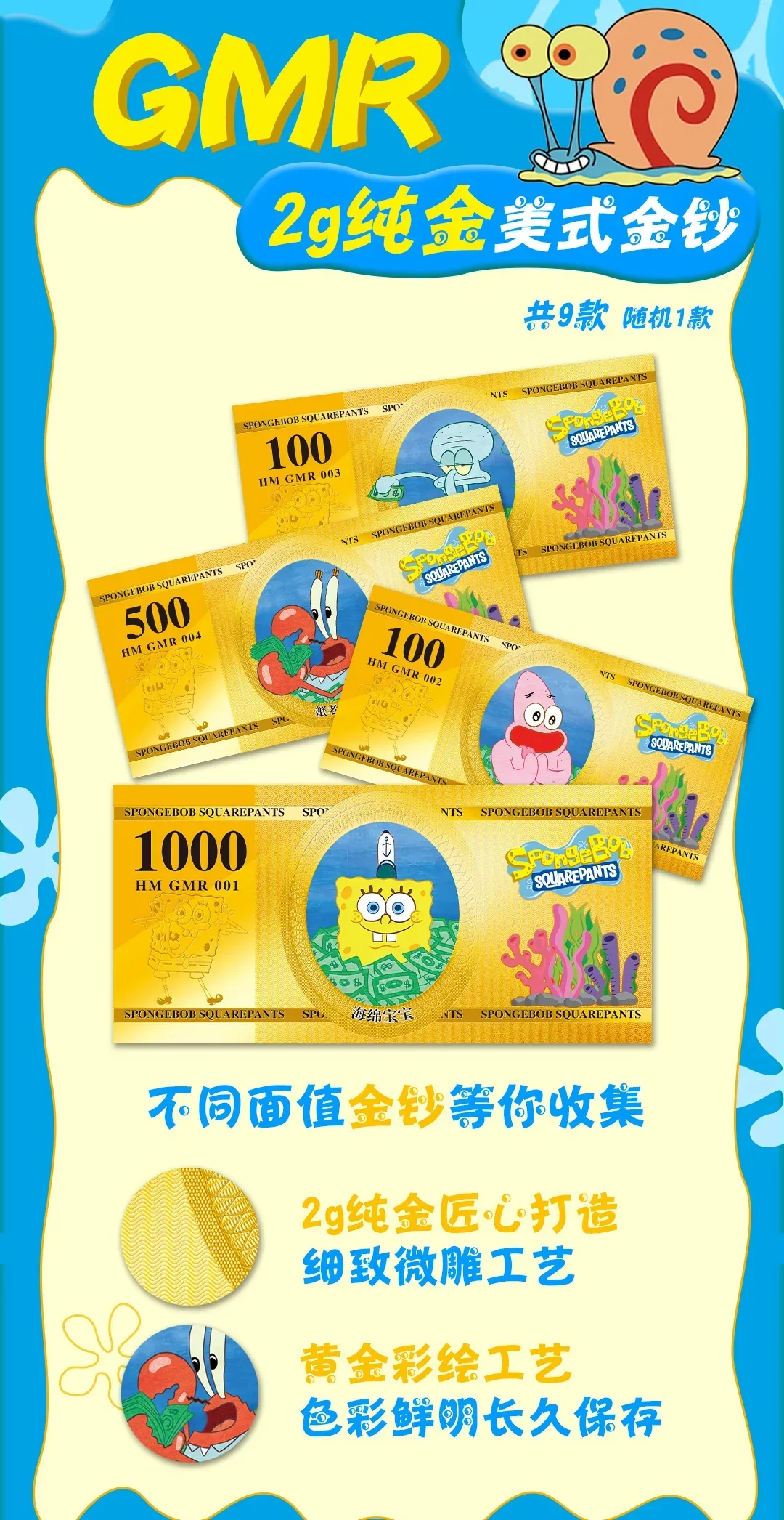 SpongeBob SquarePants Card Bob Patrick Star Squidward Cute Funny Beach Adventure Limited Collection Card