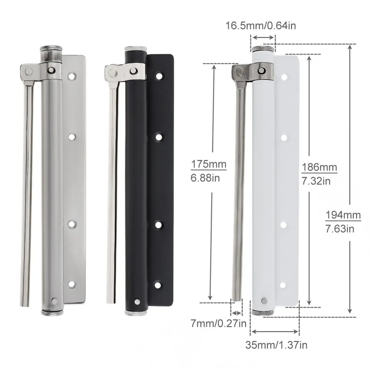 Door Closers Stainless Steel Simple Automatic Door Closer Hinge Lightweight Buffer Closing Device for Residential Commercial