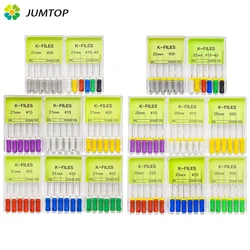 6 sztuk/paczka dentystyczne ręczne pliki K 21/25mm ze stali nierdzewnej endodontyczne pliki kanałowe narzędzia dentystyczne sprzęt laboratoryjny plików dentystycznych