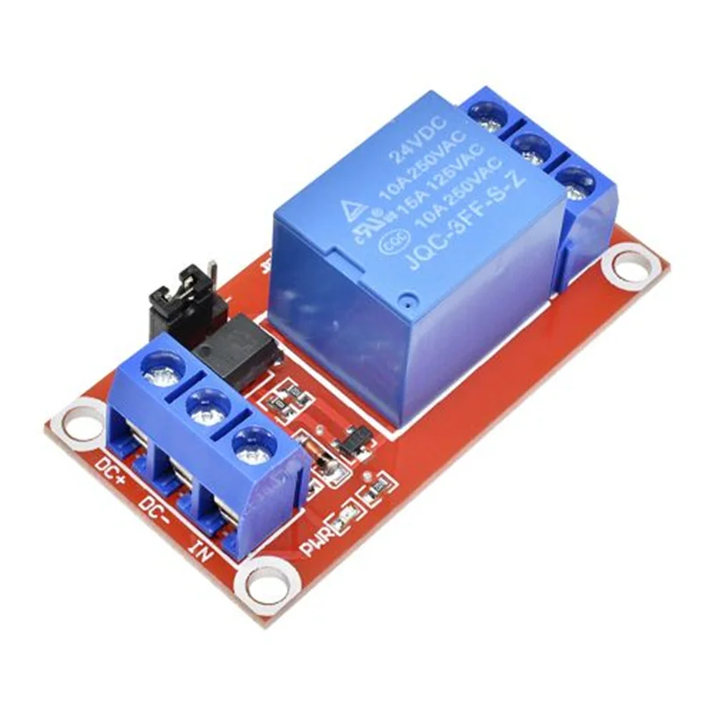 DC 24V Relay Module 1 Channel Relay Board with Optocoupler Isolation Support High or Low Level Trigger for Arduino