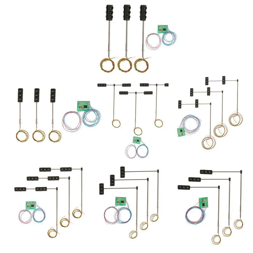 Signal lumineux LED pour train, diorama, modèle d'architecture, rue, 50mm, 3 pièces
