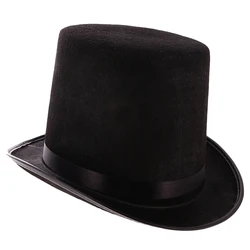 Black Magician Hats for Adult/Children Cylinder Hat Mad Hatter Party Costume Fedora for Carnival Party