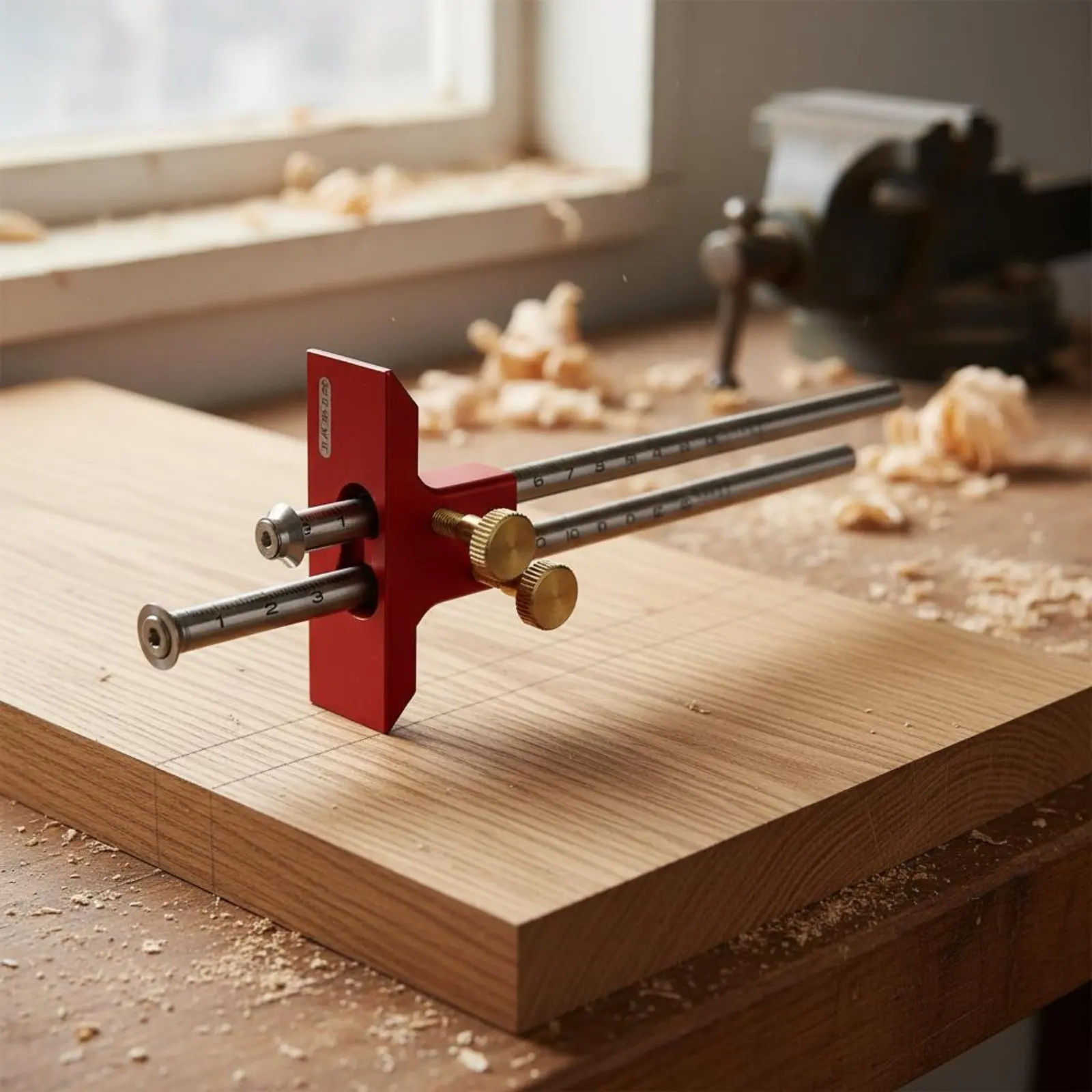 

Double Head Marking Gauge Easy to Measure Double Blade Marking Gauge Woodworking Scribe Tool Metric and Inch Scale