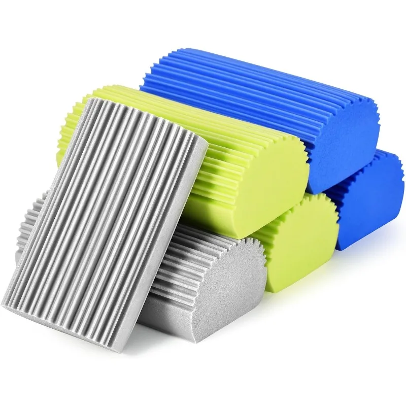 6-Pack Damp Clean Duster Sponge for Cleaning Dishes, Blinds, Glass, Baseboards, Vents, Window Track Grooves & Faucets