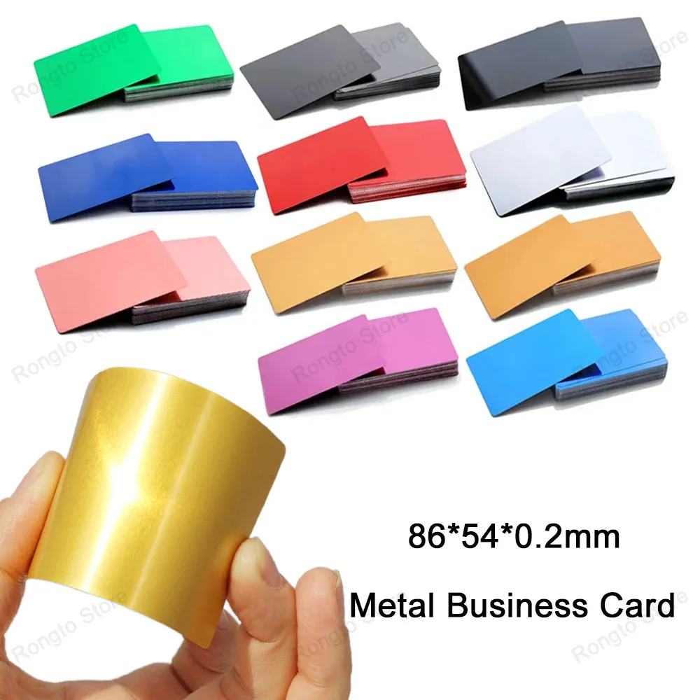 50Pcs Metal Business Cards Blank Name Laser Engraved DIY Aluminum Sheet Carte Engraving Blanks For CNC Engraver Laser Plates