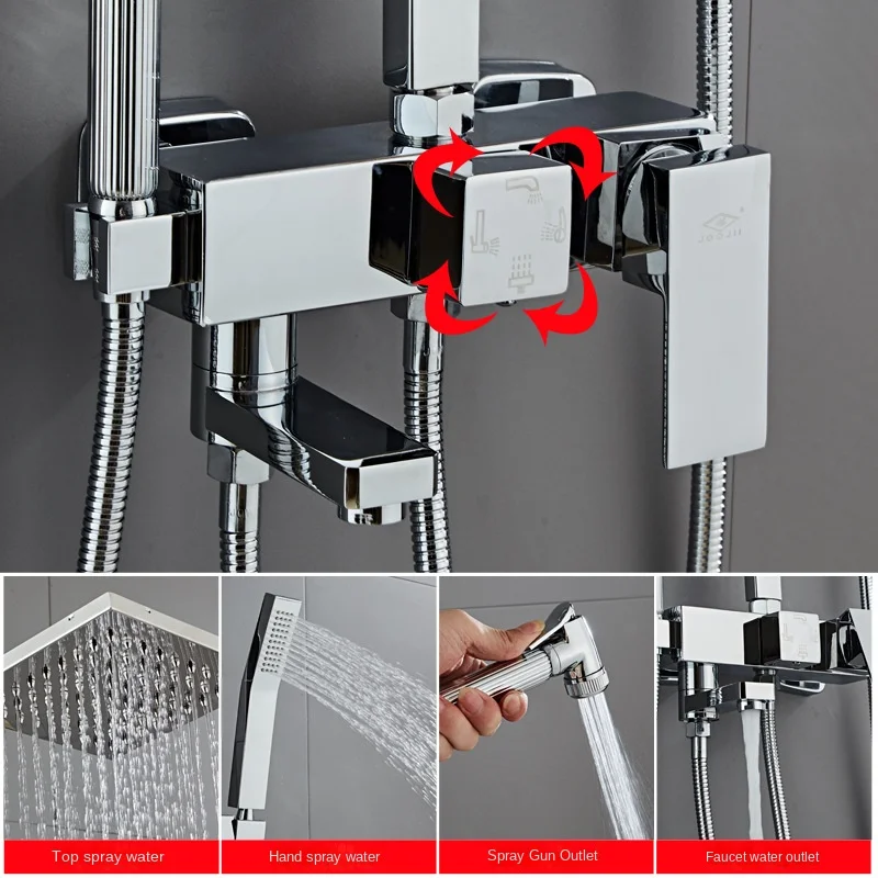 Imagem -05 - Todo o Cobre Chuveiro Cabeça Ajustada para o Banheiro Temperatura Constante Agregado Familiar Pulverizador Superior Acessórios