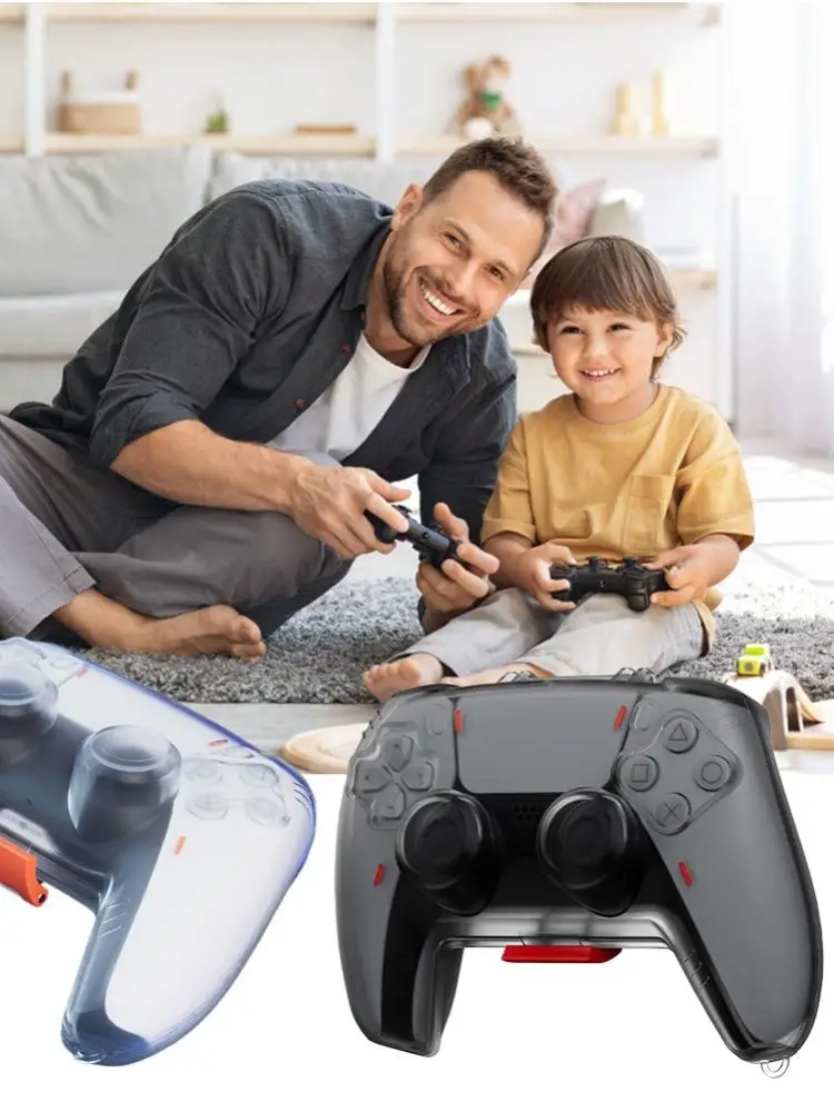 Étui de protection pour contrôleur de jeu sans fil PS5, housse de protection pour contrôleur de jeu sans fil, PC transparent, protection tout compris