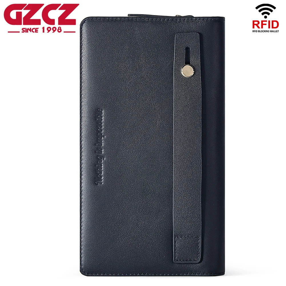 GZCZ 2024 NEW 100% Genuine Leather Business Wallet For Men Casual High-Capacity Multiple Card Slots Luxurious Men Bag