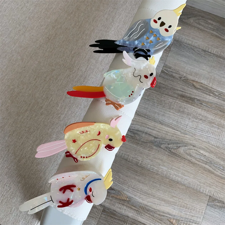

DS Cute Cartoon Parrot Acetate Hair Claw 13CM Large Claw Clips Animal Birds Series Hair Clips Hair Accessories for Women Girls