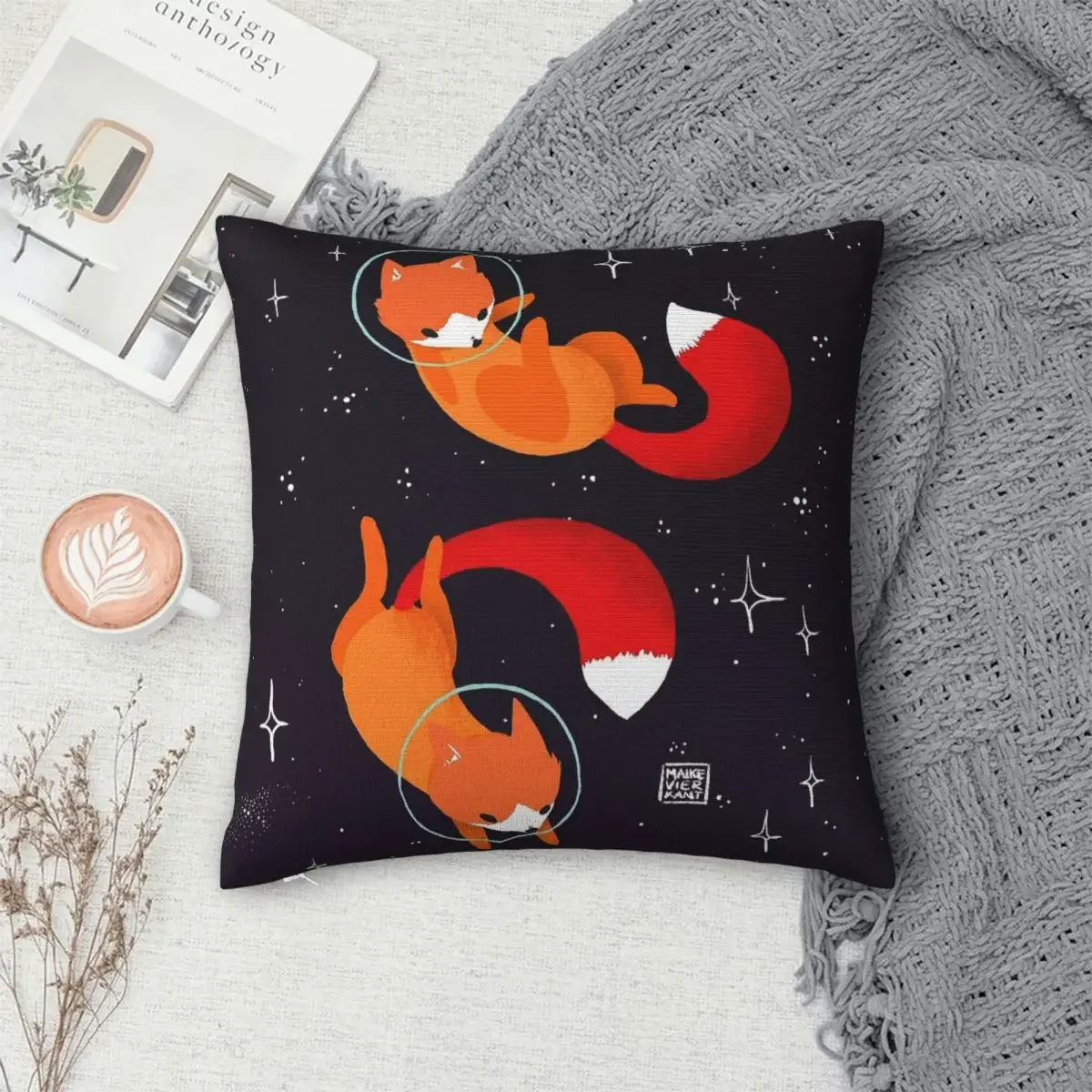 

Space Foxes Pillowcase Polyester Pillow Cover Cushion Comfort Throw Pillow Sofa Decorative Cushions Used for Bedroom Living Room