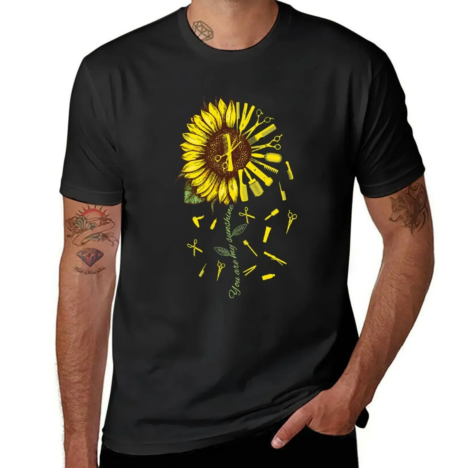 Hair Stylist Hair Dresser Barber You're Sunshine Sunflower T-Shirt oversized blue archive fruit of the loom mens t shirts