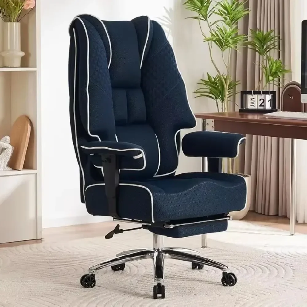 Big and Tall Office Chair400lbs Wide Seat,High Back Executive Office Chair with Foot Rest,Lower Back Pain Relief (Mesh Dark Blue