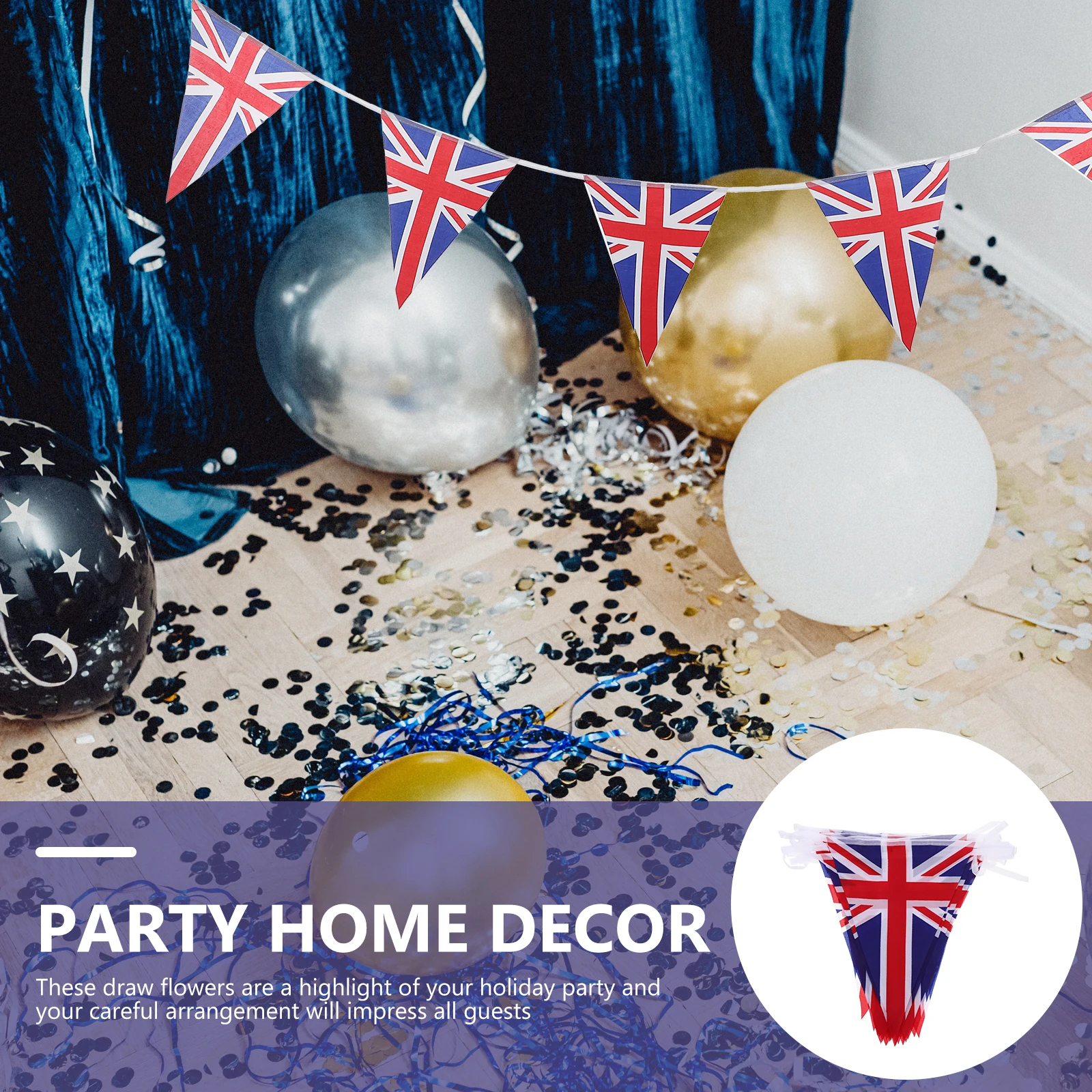 

1 Set Festival Hanging Banner String Bunting Union Jack Flag Party Hanging Banner Decorations Festival Event Pennant Garland