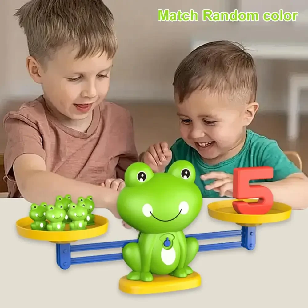 1 Stück Frosch-Balancierspielzeug, Montessori-Zähl- und Mathematikspiel für Kinder, Frühe Bildung zum Lernen von Zahlen, Geburtstagsgeschenk, Technologie – Detail 11