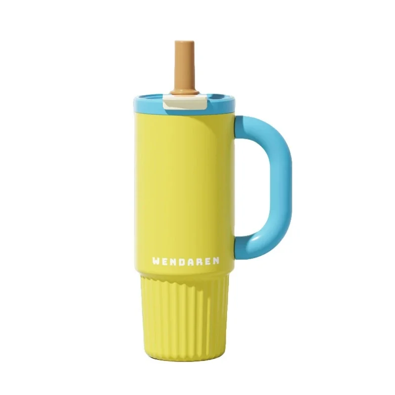 316 Stainless Steel Vacuum Insulated Bottle Large Capacity Water Jug with Straw Leakproof Dual-Port Car Cup & Tumbler