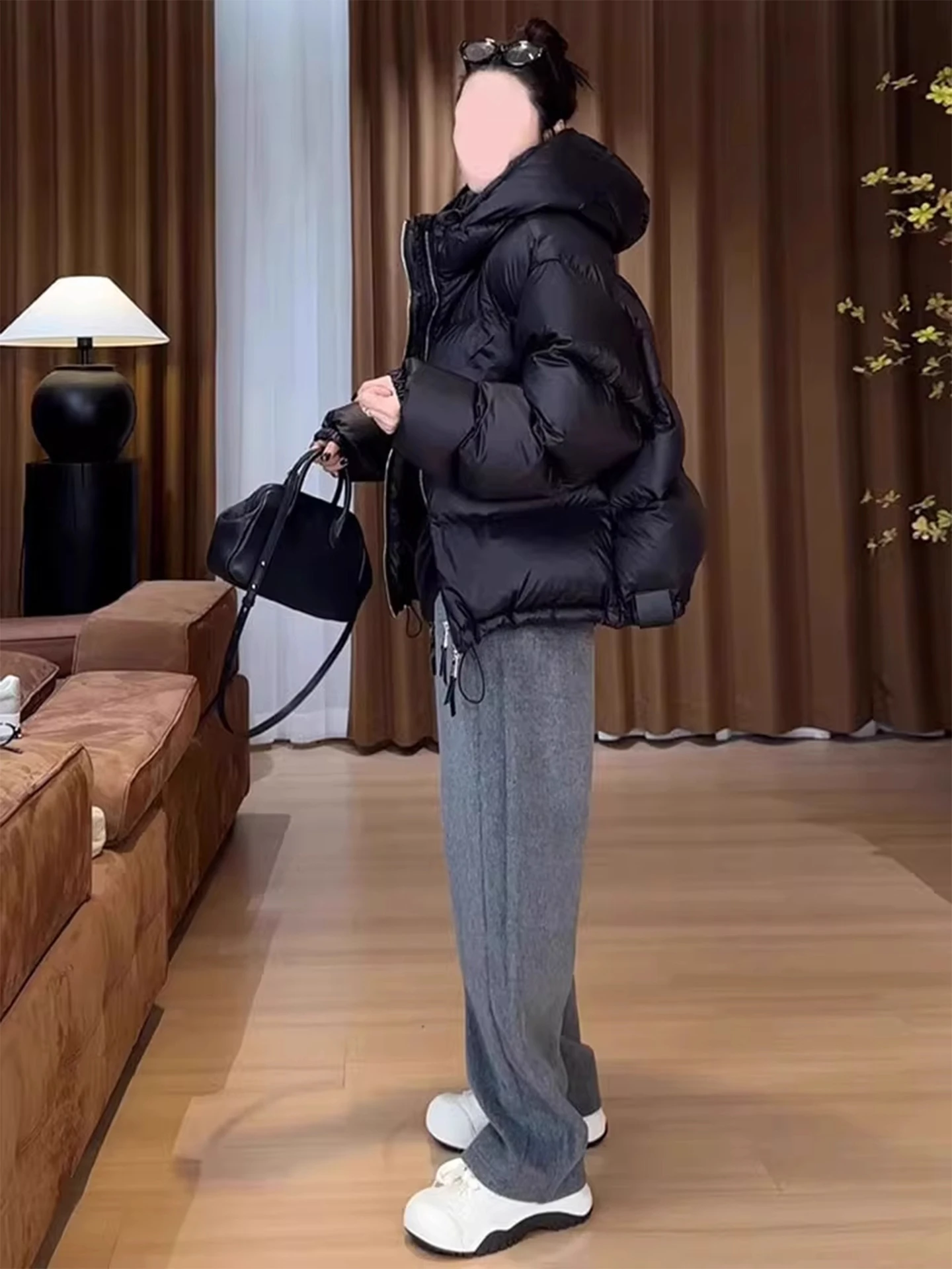 ay Fce Gefüttert Dstring Taille Sport Hosen frauen Herbst Winter Neue Sle plus Größe Elastische Taille Abnehmen Breite Bein hosen