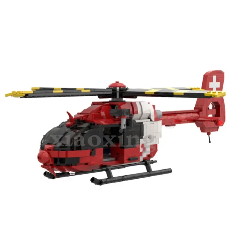 New MOC-89723 City Rapid Response Cross Rescue Helicopter Airbus Helicopter Puzzle Building Block 900PCS Adult Kid Birthday Gift