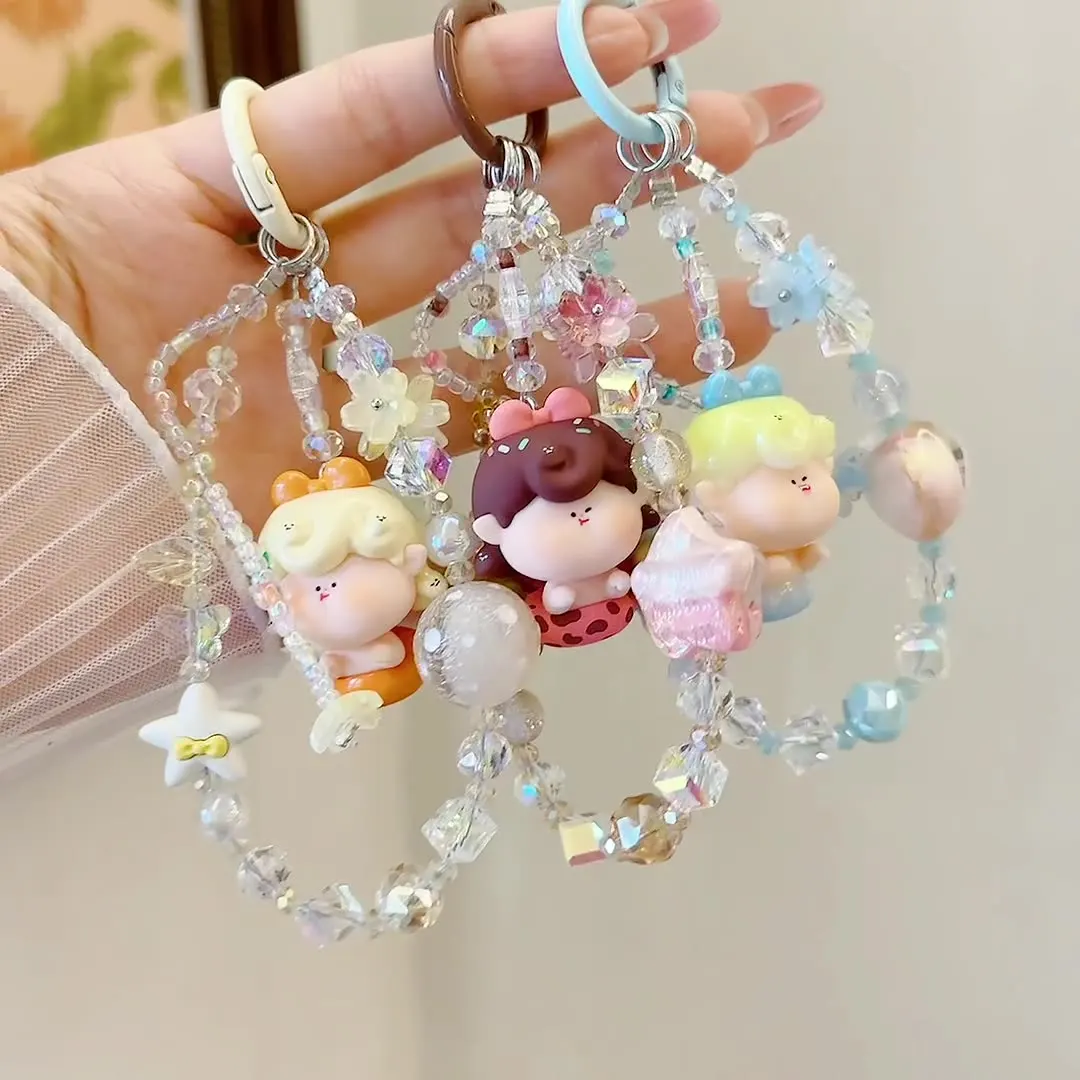 

Adorable grain oil painting star new alloy crystal resin lovely keychain