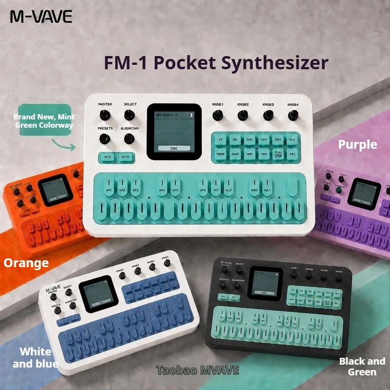 Hot New M-VAVE FM-1 Desktop FM Synthesis Keyboard, Portable Handheld Sound Source, Mono/Poly Mode TFT Display for musician