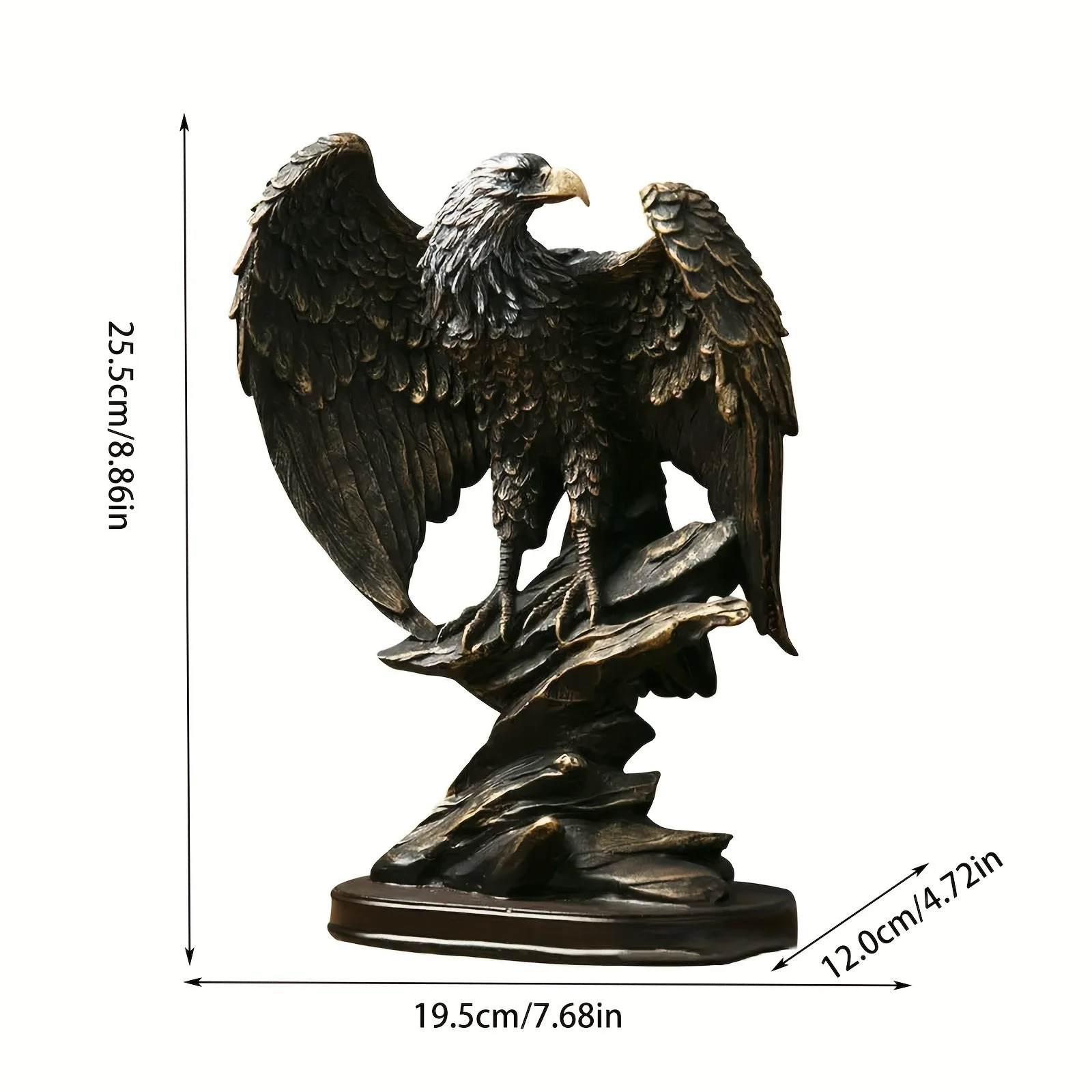 Resin Eagle Statue Freedom Power Wealth Symbol Figurine Home Office Desktop Decor Birthday Holiday Gift Ornament