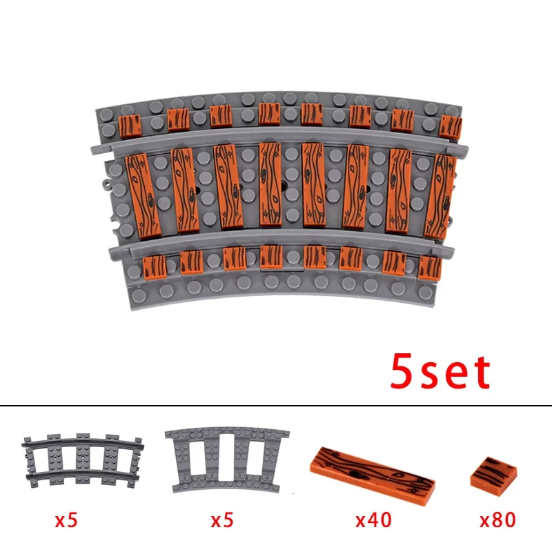 5 stks MOC Creatieve Expert Ideeën Stadstrein Switching Tracks Base Rails Crossing Collectie Bricks Bouwstenen Speelgoed kinderen geschenken