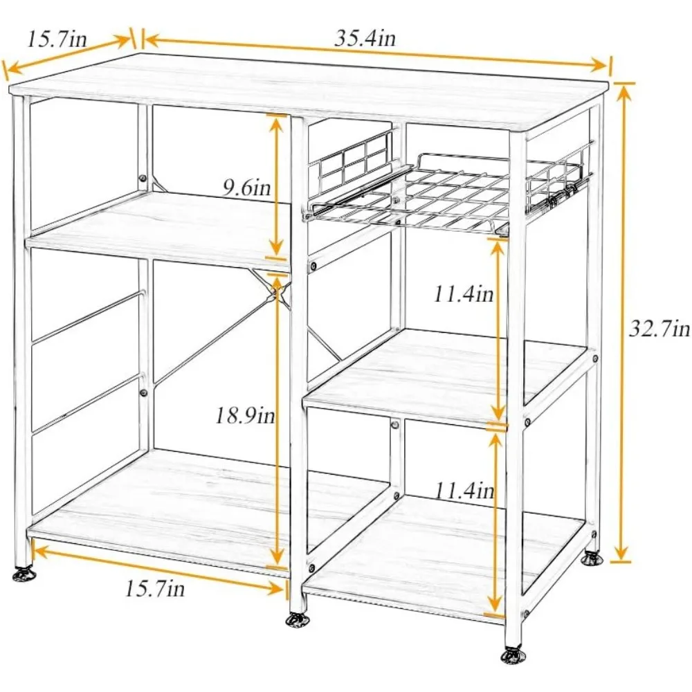 Soges 3-Tier Kitchen Baker Rack Utility forno a microonde Stand Storage Cart Workstation Shelf W5s-MO