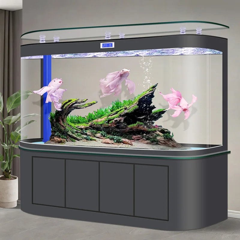 Ultra-large bottom filter fish tank, living room, household ecological water-free dragon fish tank filtration and oxygen