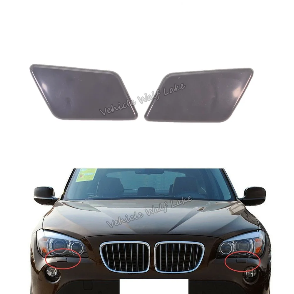 2pcs Left And Right Front Bumper Headlight Washer Cover Cap For BMW X1 E84 2009 2010 2011 2012 Car-styling