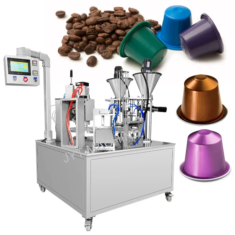 Automatic rotary k cup nespresso coffee pod making filling sealing machine