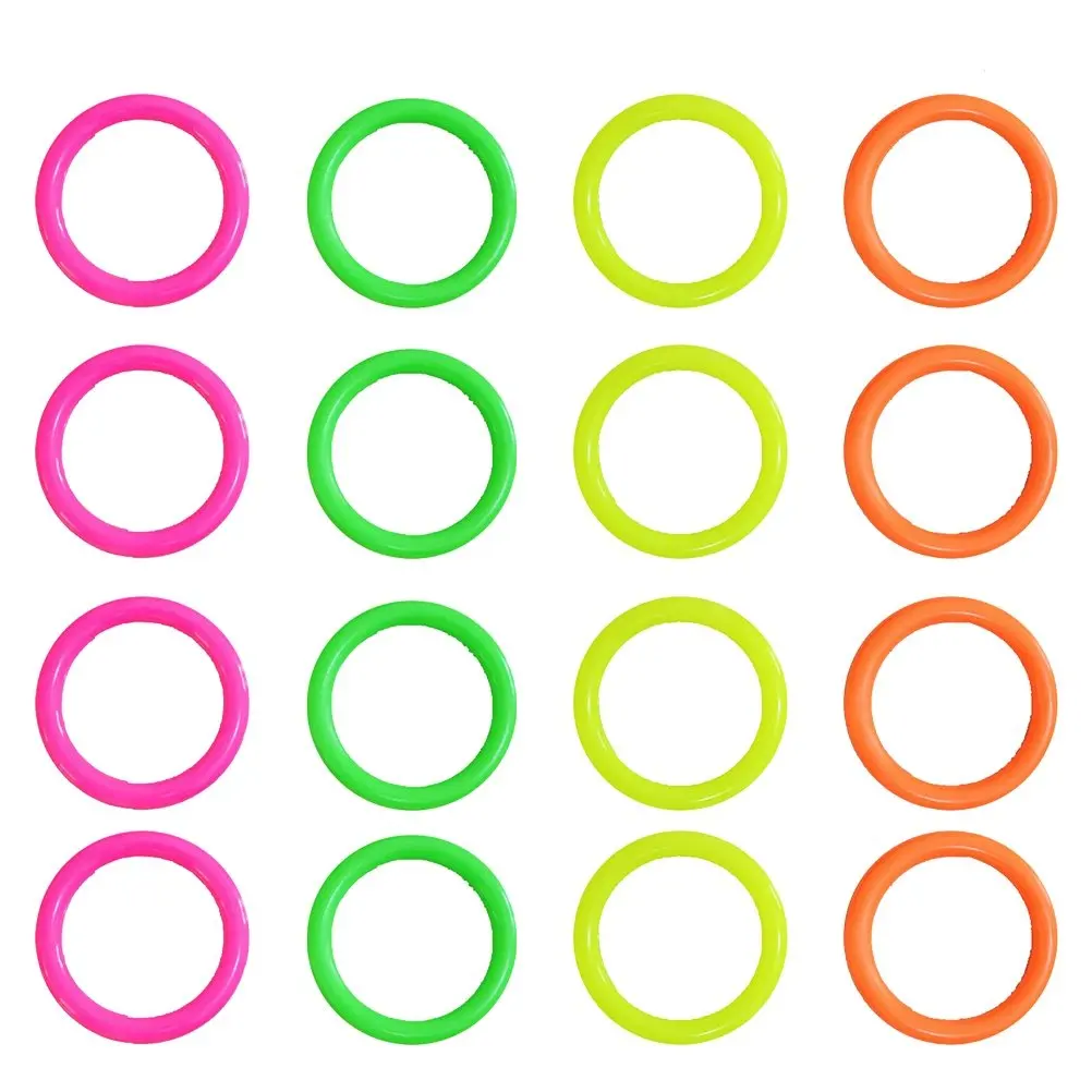 

24Pcs Ring Toss Game Set Hollow Plastic Throwing Rings for Kids 6Cm Inner Diameter 0.7cm Thickness Colorful Indoor Outdoor Fun