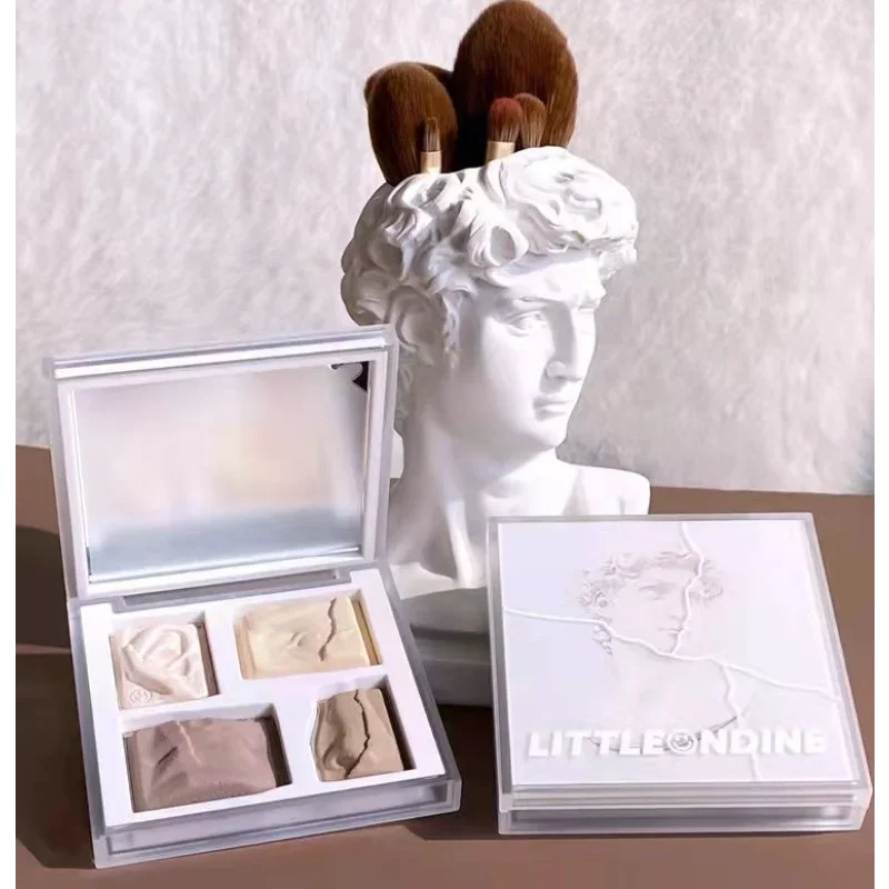 

Little Ondine 4-цветный скульптор Дэвида, контурный бронзатор, универсальная палитра теней для носа, осветляющая красота, косметика для макияжа
