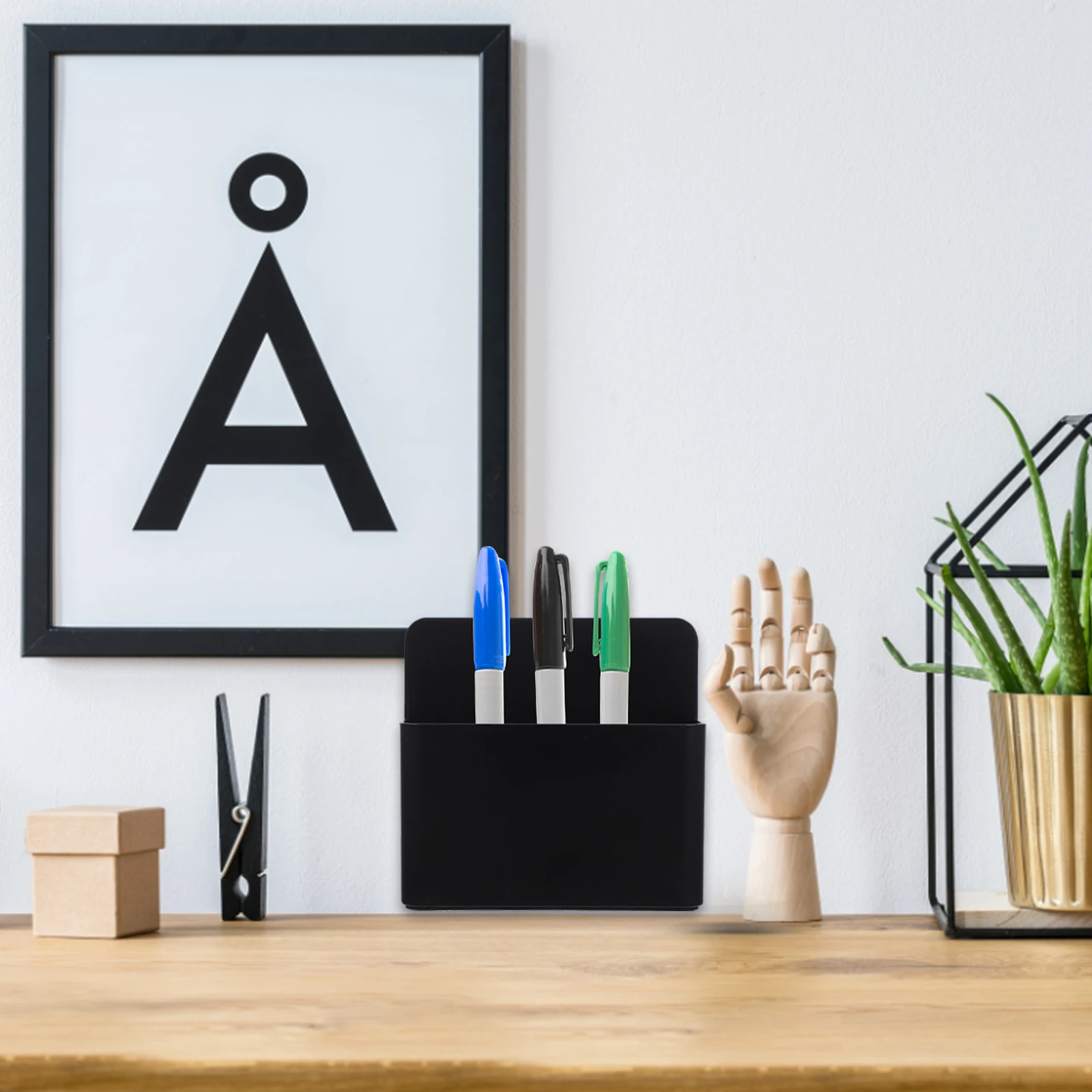 

Magnetic Whiteboard Marker Holder ABS Pencil Pen Organizer Storage Box for Office and School Magnetic Pen Holder