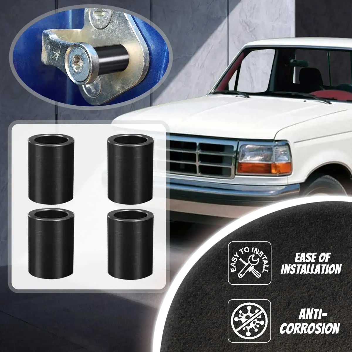 Door Lock Striker Bushings For Ford F150 F250 F350 1980 - 1996 Accessory Door Striker Bushing POM Material Durability