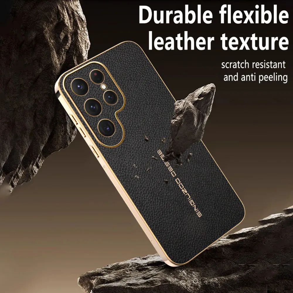 Litchi Texture Case For Samsung Galaxy 26 Ultra 25Edge 24 23 Plus FE A57/37/27/17/07 A56/36/26/16/06 A55/35/25/15/05s Back Cover