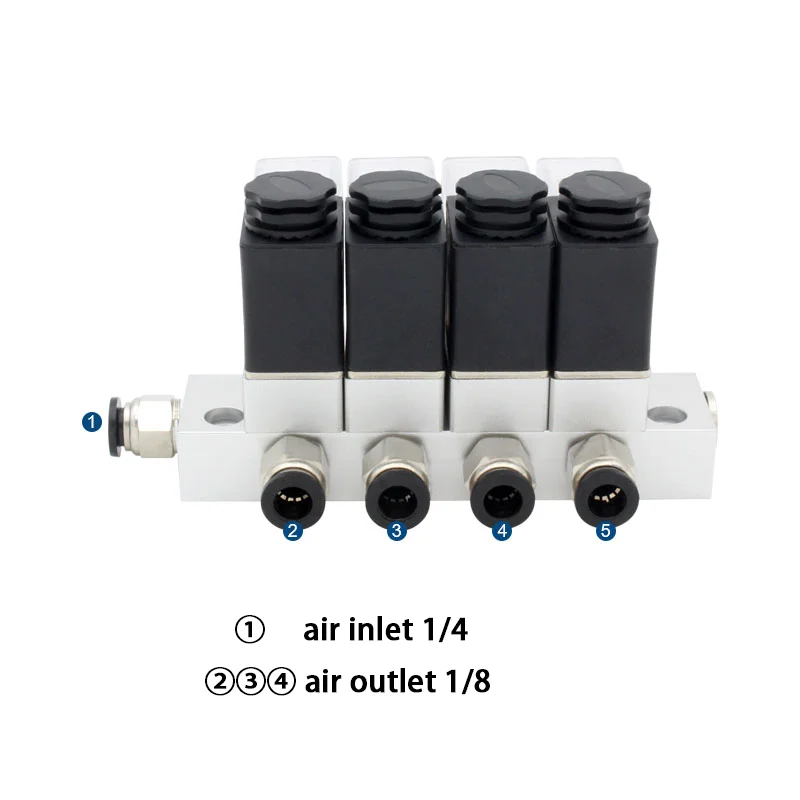 2V025 Multi-Way Combination Type Solenoid Valve Station Normally Closed Pneumatic Electric Control Valve