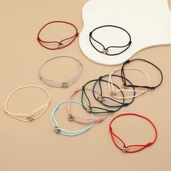 New Hot Rope Bracelet Mini 3 Small Circle Metal Tiny Rope Hand Chain Adjustable Size Bracelet 2023 Man Women Jewelry