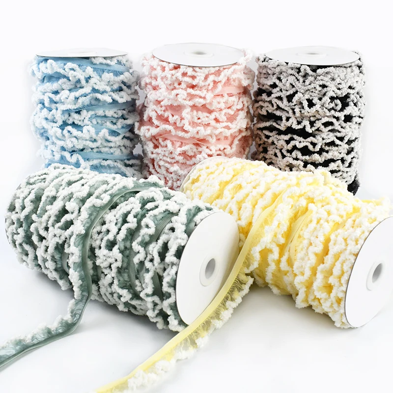 

5/10Yards 20mm Organza Ruffle Lace Trim for Strap Sewing Stretch Ribbon Bra Headdress Decor Elastic Band DIY Clothes Accessories