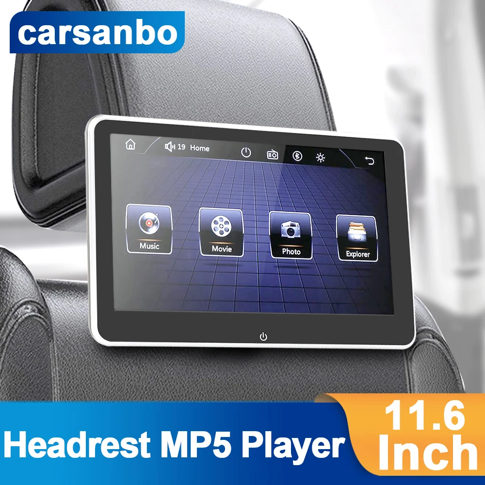 

Carsanbo 11.6Inch Touch Screen Headrest Monitor 1080P MP5 Support Apple and Android Phone Screen Projection Multimedia Car Radio