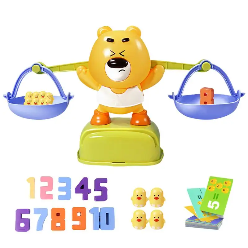 

Balance Scale For Kids Funny Cartoon 12 Ducks Bear Balance Math Game Educational 30 Double-Sided Cards Educational Learning