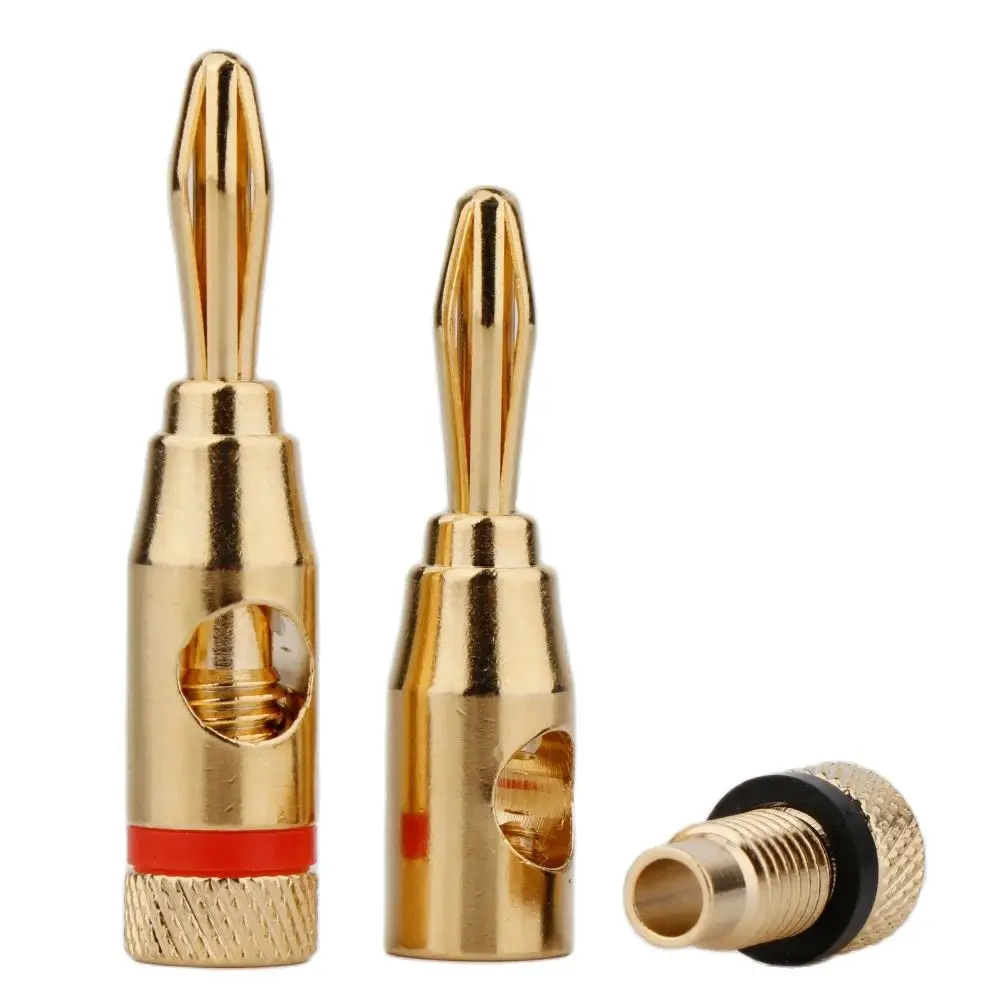 سدادة موزة مطلية بالذهب ، كابل موسيقي ، موصل مكبر صوت ، محول ، موصلات دبوس سلكي ، 4 من من من من 8 من 8