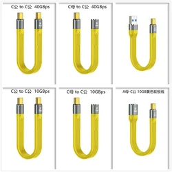 USB 4 Data Cable 40Gbps USB C to Type C Short Cable 10Gbps PD 100W 8K 60Hz for iPhone 15 Pro Max Thunderbolt 3/4 SSD Power Bank