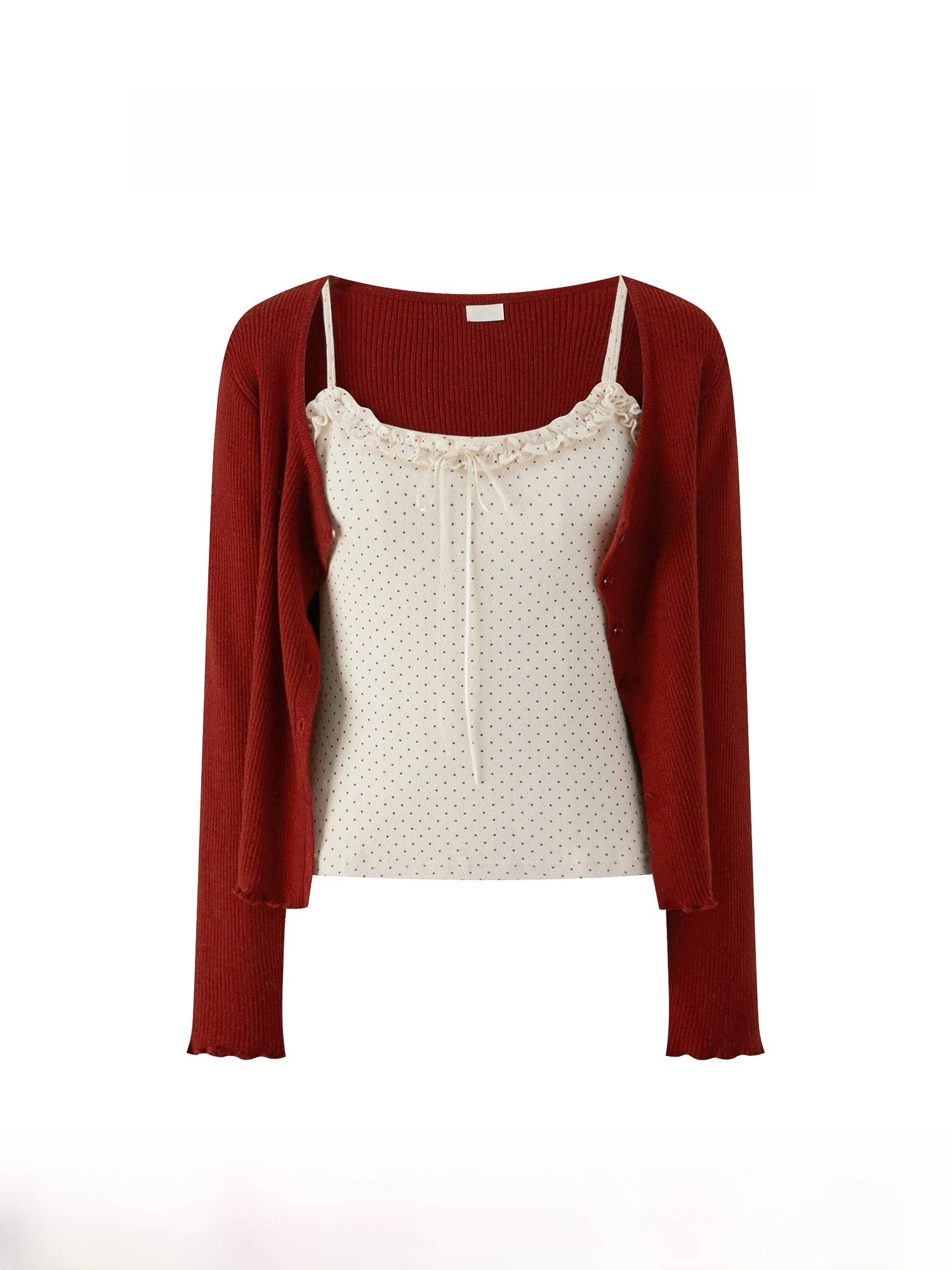 

Red Knitted Open Cardigan Women's Outerwear Summer New Sle Korean Faion Sun Protection Top Soft Polyester Blend Long Sve